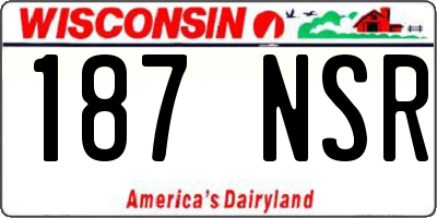 WI license plate 187NSR