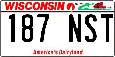 WI license plate 187NST