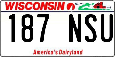WI license plate 187NSU