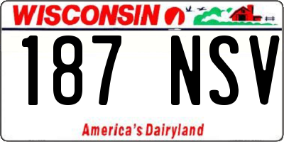 WI license plate 187NSV