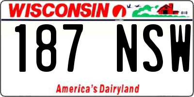 WI license plate 187NSW