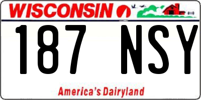 WI license plate 187NSY