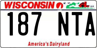 WI license plate 187NTA