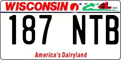 WI license plate 187NTB