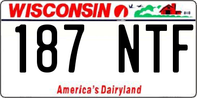 WI license plate 187NTF