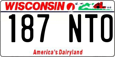 WI license plate 187NTO