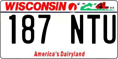 WI license plate 187NTU