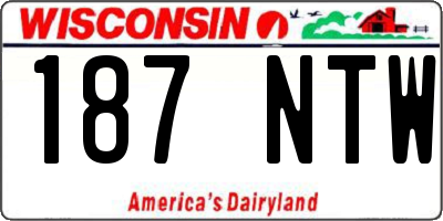 WI license plate 187NTW