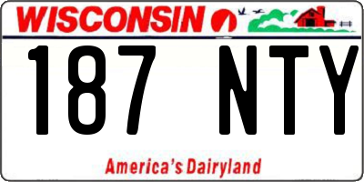 WI license plate 187NTY