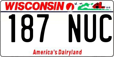 WI license plate 187NUC
