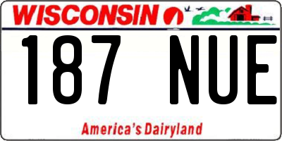 WI license plate 187NUE