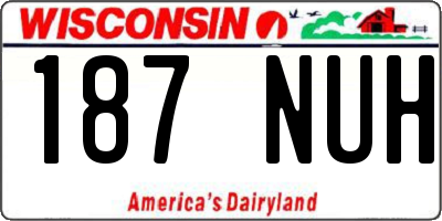 WI license plate 187NUH