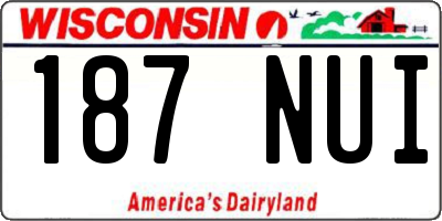 WI license plate 187NUI