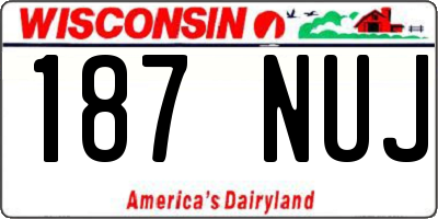 WI license plate 187NUJ