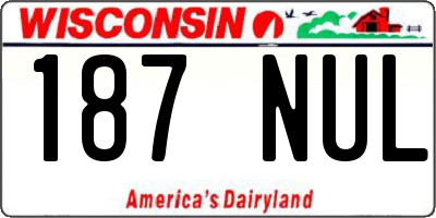 WI license plate 187NUL