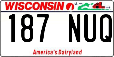 WI license plate 187NUQ