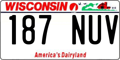 WI license plate 187NUV