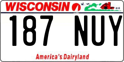 WI license plate 187NUY