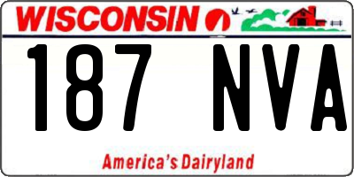 WI license plate 187NVA