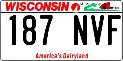 WI license plate 187NVF