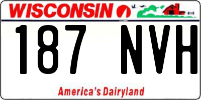 WI license plate 187NVH