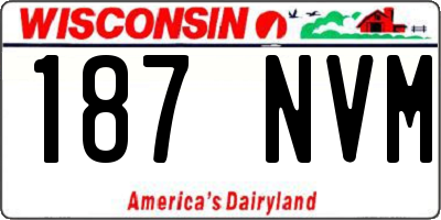 WI license plate 187NVM