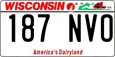 WI license plate 187NVO