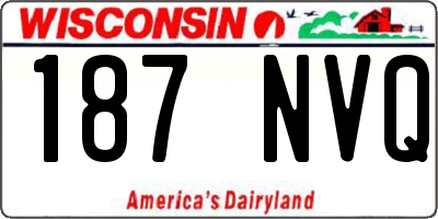WI license plate 187NVQ