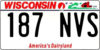 WI license plate 187NVS