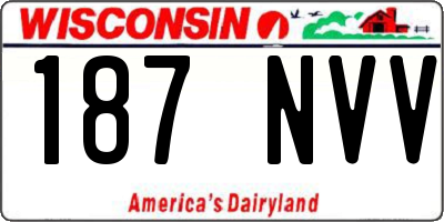 WI license plate 187NVV