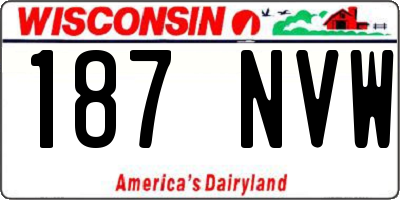 WI license plate 187NVW