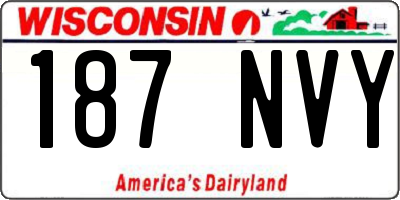 WI license plate 187NVY