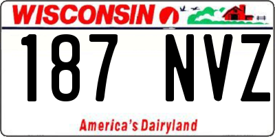 WI license plate 187NVZ