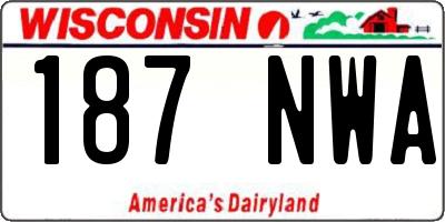 WI license plate 187NWA