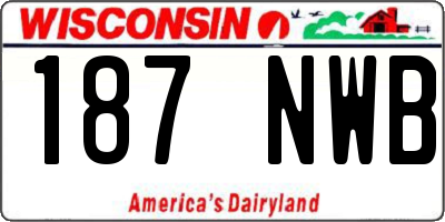 WI license plate 187NWB