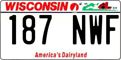 WI license plate 187NWF