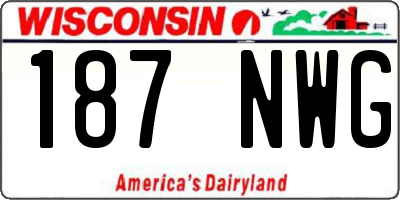 WI license plate 187NWG