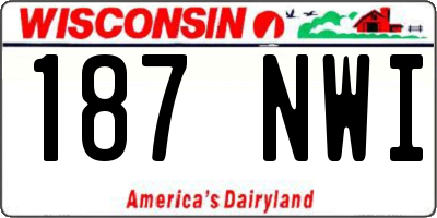 WI license plate 187NWI