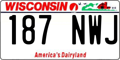 WI license plate 187NWJ