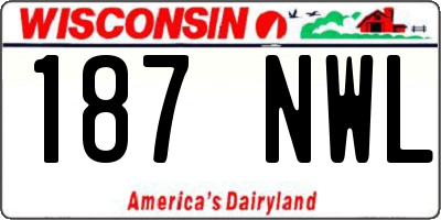 WI license plate 187NWL