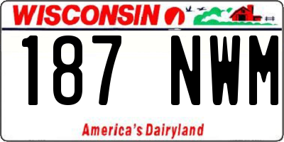 WI license plate 187NWM