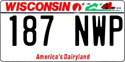 WI license plate 187NWP
