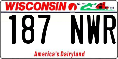 WI license plate 187NWR