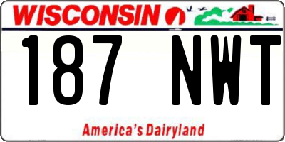 WI license plate 187NWT