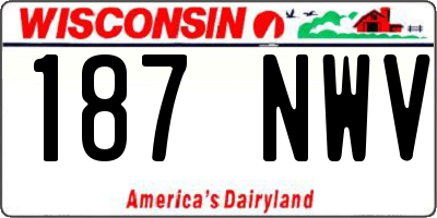 WI license plate 187NWV