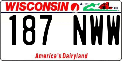 WI license plate 187NWW
