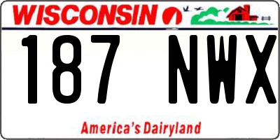 WI license plate 187NWX