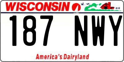 WI license plate 187NWY