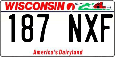 WI license plate 187NXF