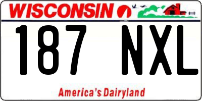 WI license plate 187NXL